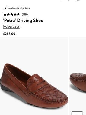 Robert Zur Brown Woven Leather Driving Loafers